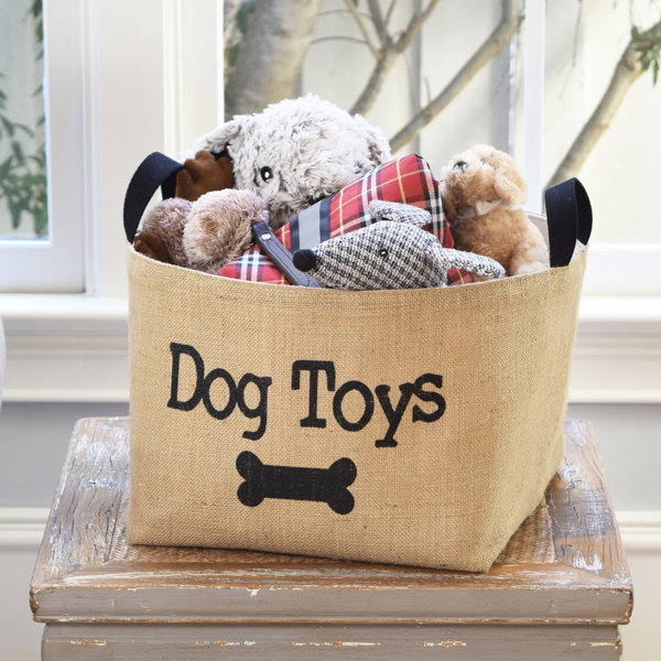 Rebrilliant "Dog Toys" Burlap Storage Basket & Reviews Wayfair